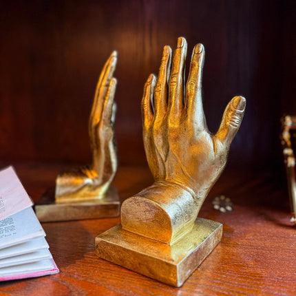 Gold Hand Book Ends