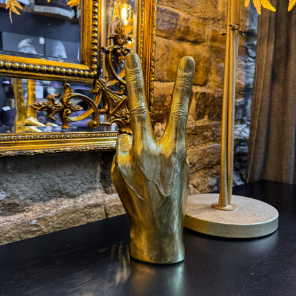 Gold 'Peace' Sign Hand Vase