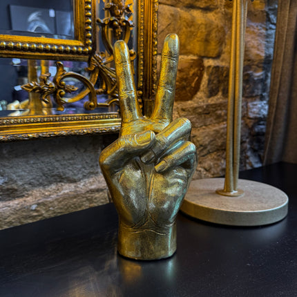 Gold 'Peace' Sign Hand Vase