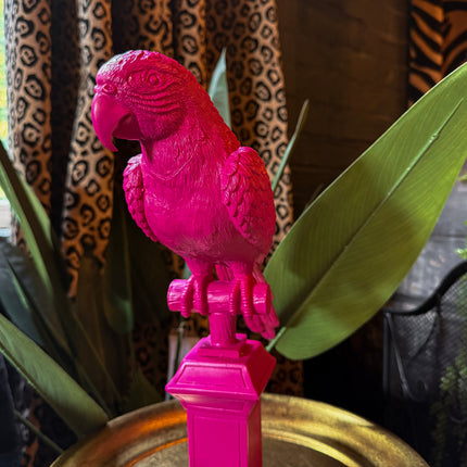 Parrot Statue on Pedestal - (Various Colours)