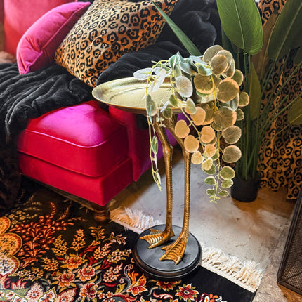 Gold Bird Leg Tray Stand