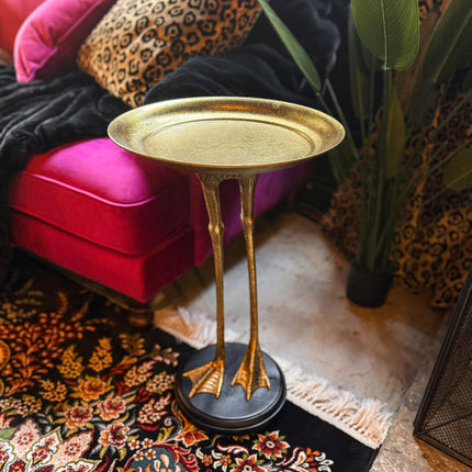 Gold Bird Leg Tray Stand
