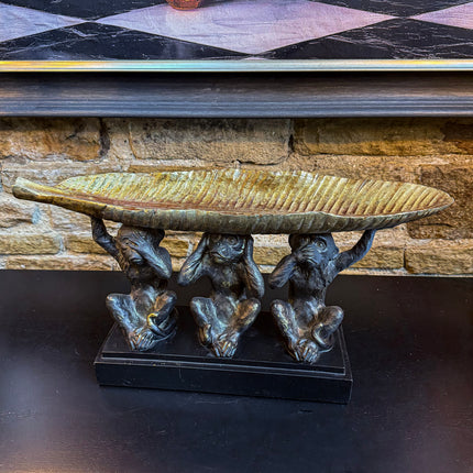 Three Wise Monkeys Tray Sculpture
