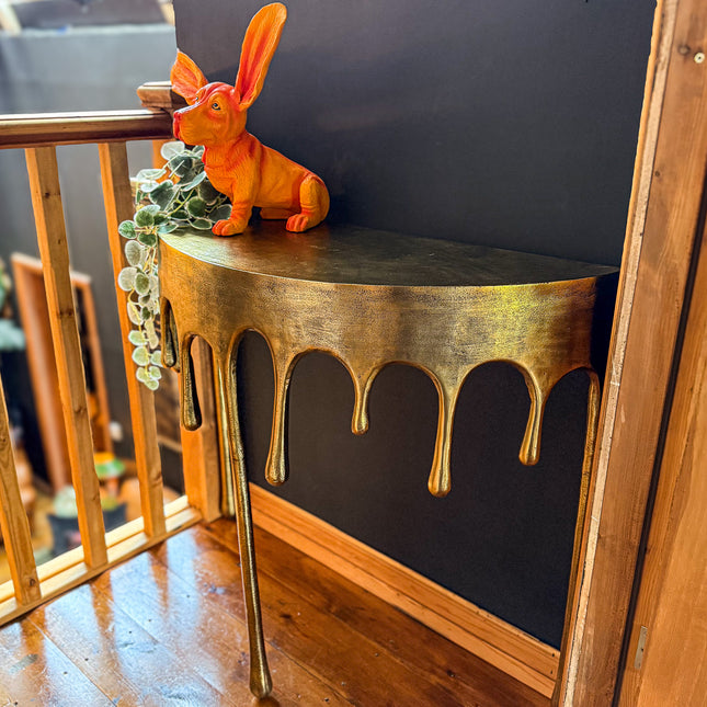 Gold Maximalist Drip Aluminium Console Table