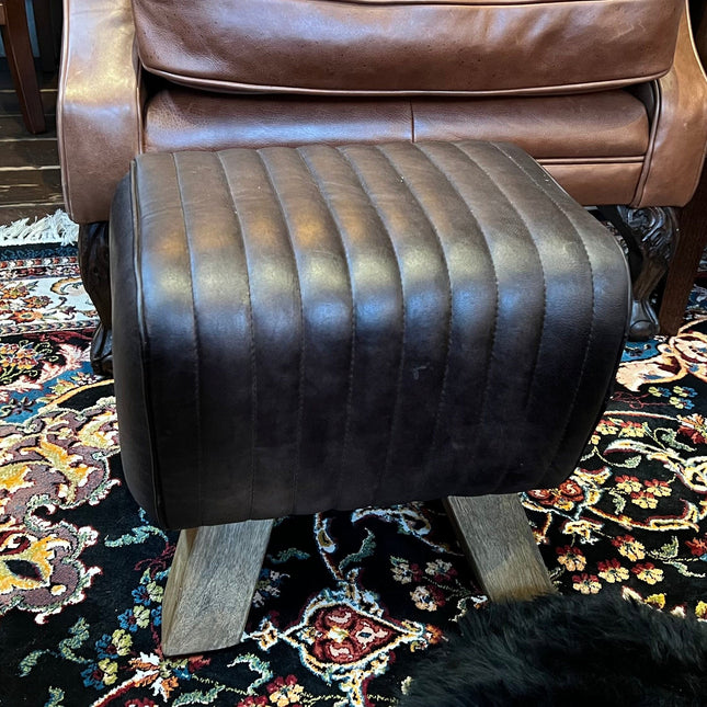 Footstool Black Leather Pommel Horse