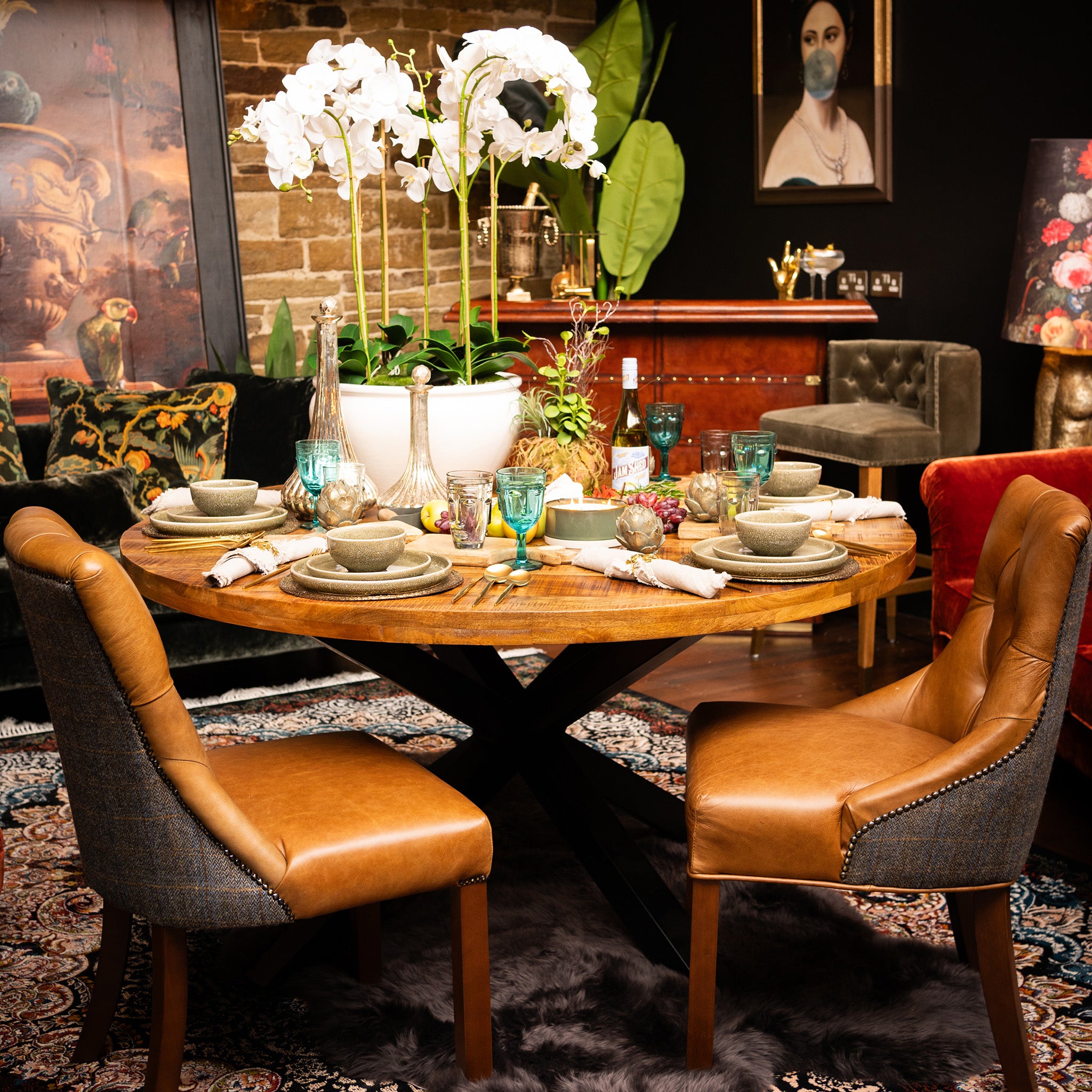 Round Dining Reclaimed Industrial Dining Table Dining Table