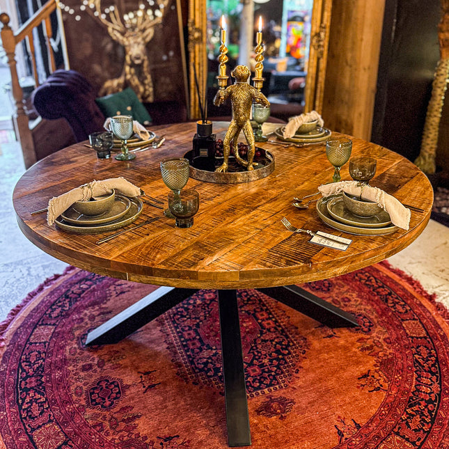 Dining Table Mango wood industrial Round (Various Sizes)