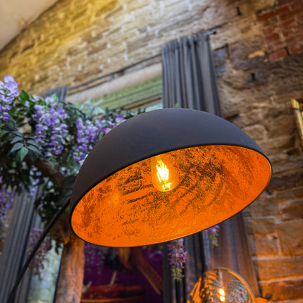 Industrial Dome Arc Floor Lamp Black and Gold - Clearance