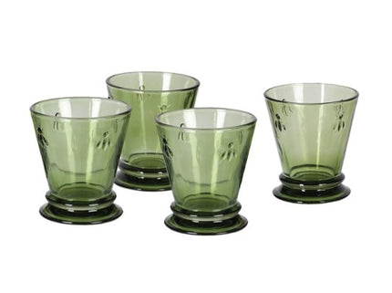 Set of 4 Bee Tumblers in Olive