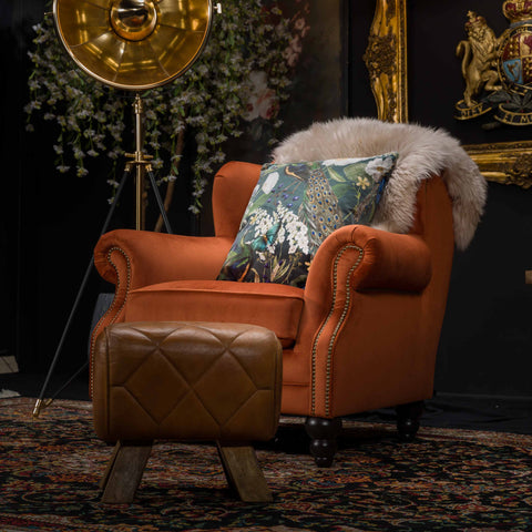 Bertie Studded Chesterfield Wing Chair