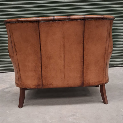 Kingsley 2 Seater Wingback in Hand Rubbed Leather - Ex Display