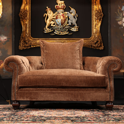 Knightsbridge Tetrad Snuggler Sofa in Vintage Cinnamon