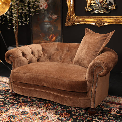 Knightsbridge Tetrad Snuggler Sofa in Vintage Cinnamon