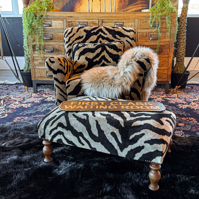 Knightsbridge Armchair in Zebra Cream Velvet