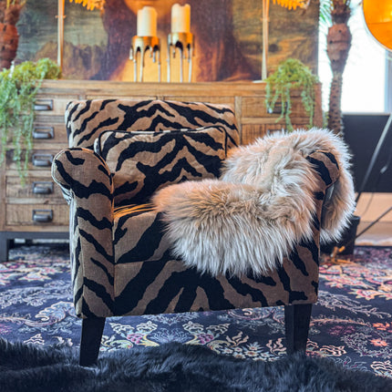 Knightsbridge Armchair in Zebra Cream Velvet