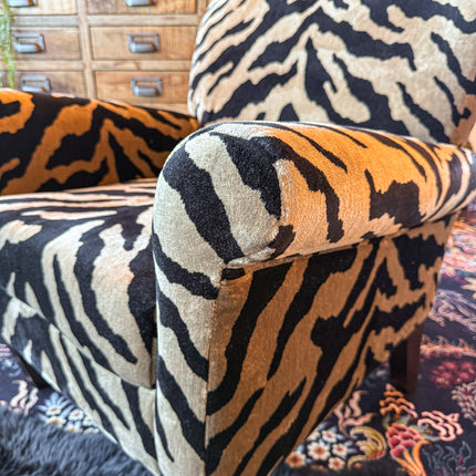 Knightsbridge Armchair in Zebra Cream Velvet