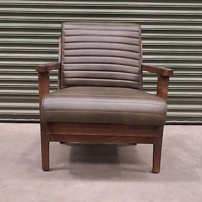 Kodu Chair in Dark Green Leather - Factory Seconds
