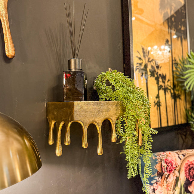 Gold maximalist  Drip Small Wall Shelf