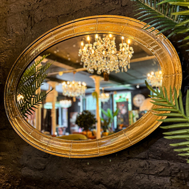 Aviator Brass Oval Mirror