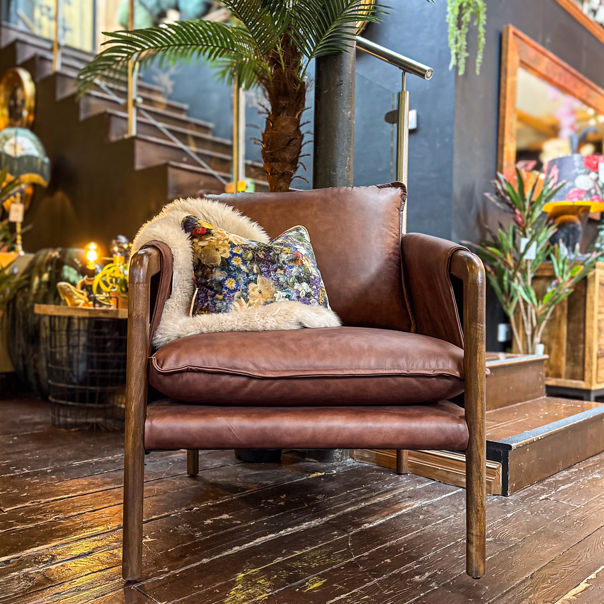 Kodu Safari Chair in Leather Factory Second – Vintage Sofa