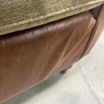 Theodore Wingback Chair in Saddle Tan & Derwent Olive - Ex Display