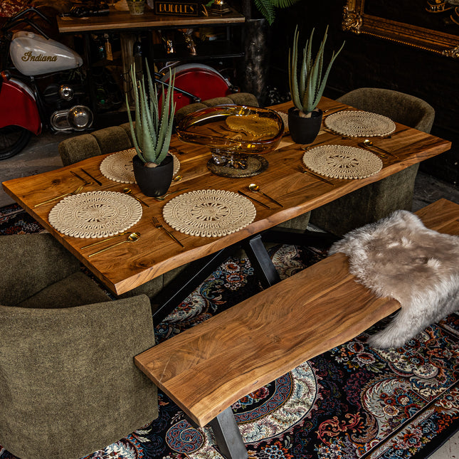 Dining Table Industrial Live Edge Medium