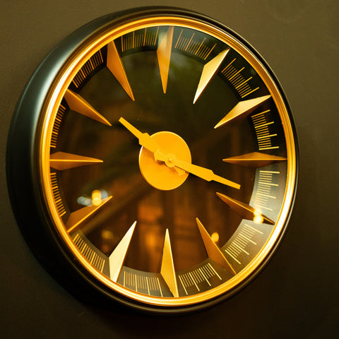 Large Black & Antique Gold California Clock