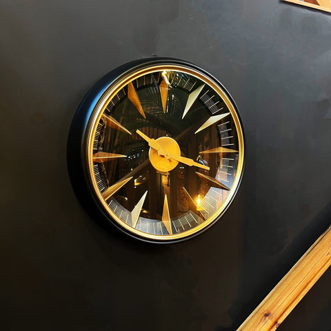 Large Black & Antique Gold California Clock