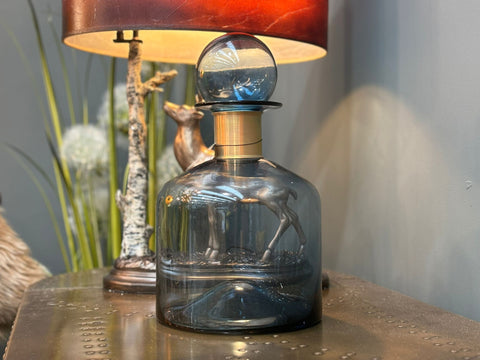 Large Navy Blue Glass Apothecary Bottle