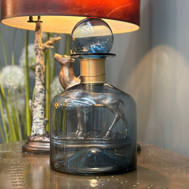 Large Navy Blue Glass Apothecary Bottle