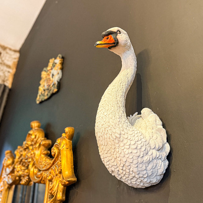 Large White Swan Wall Head