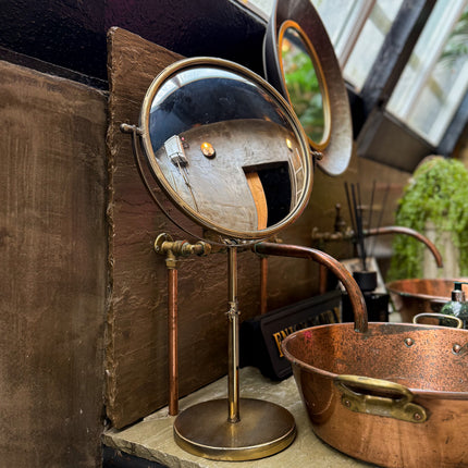 Large Antique Gold Convex Adjustable Bathroom Mirror