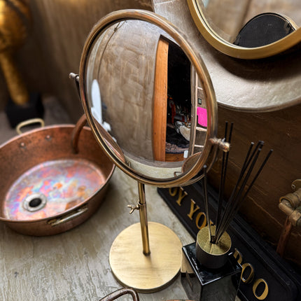 Large Antique Gold Convex Adjustable Bathroom Mirror