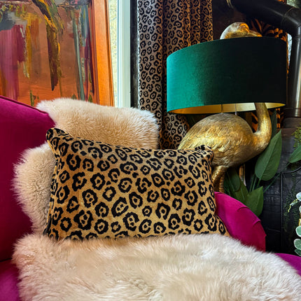 Cushion in Leopard Gold Feather Filled (Various Sizes)