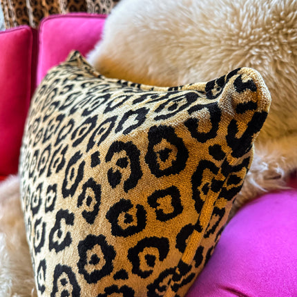 Cushion in Leopard Gold Feather Filled (Various Sizes)