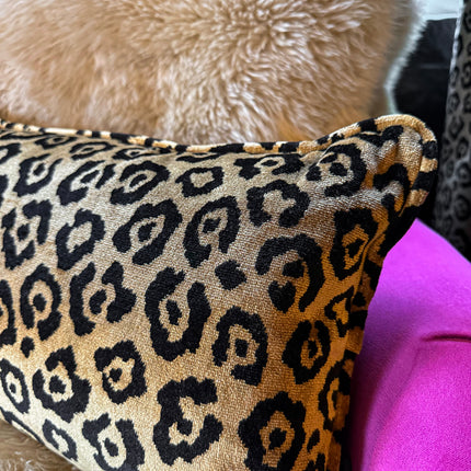 Cushion in Leopard Gold Feather Filled (Various Sizes)