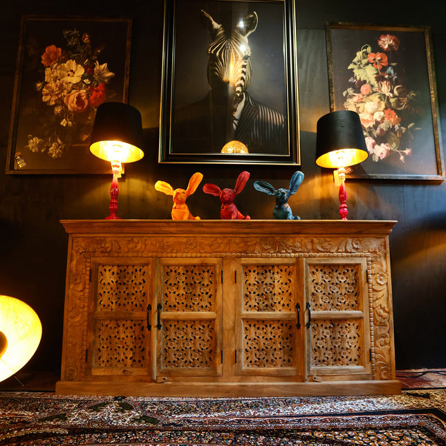 Large Carved Sideboard Cabinet - Mango Wood