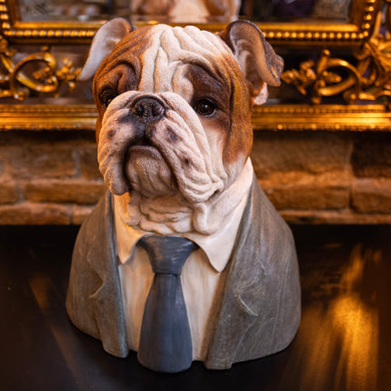 Large Dressed Up Bulldog Bust
