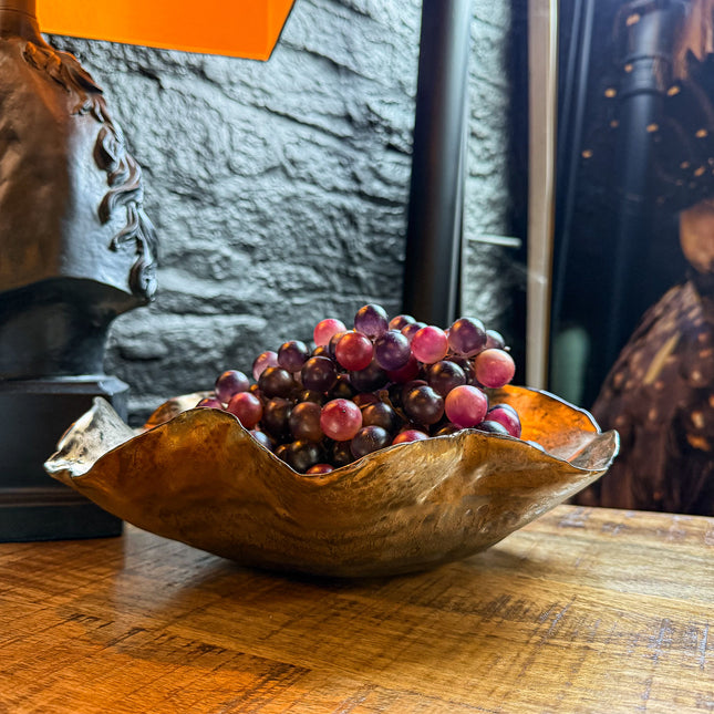 Large Edge Wave Copper Bowl