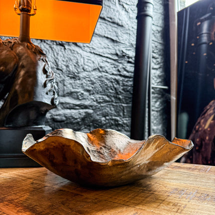 Large Edge Wave Copper Bowl
