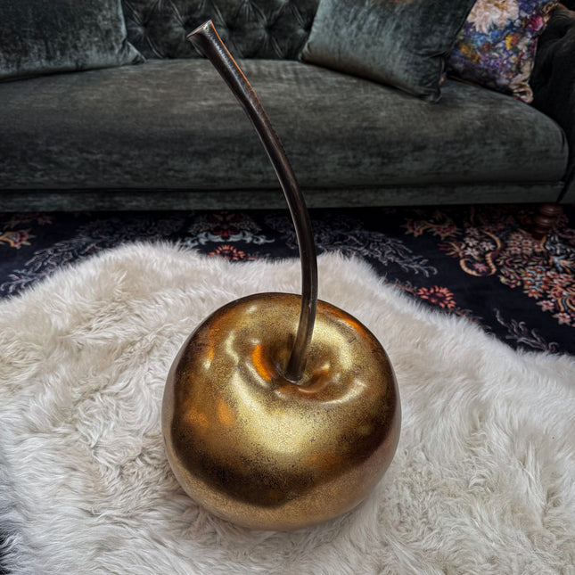 Large Golden Cherry Sculpture