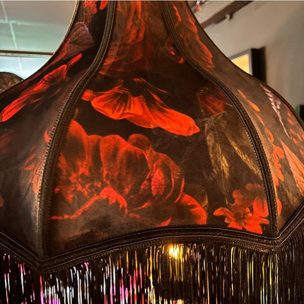 Fringed Lampshade in Midnight Haze - (Various Sizes)