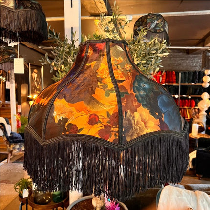 Fringed Lampshade in Opal Flora - (Various Sizes)