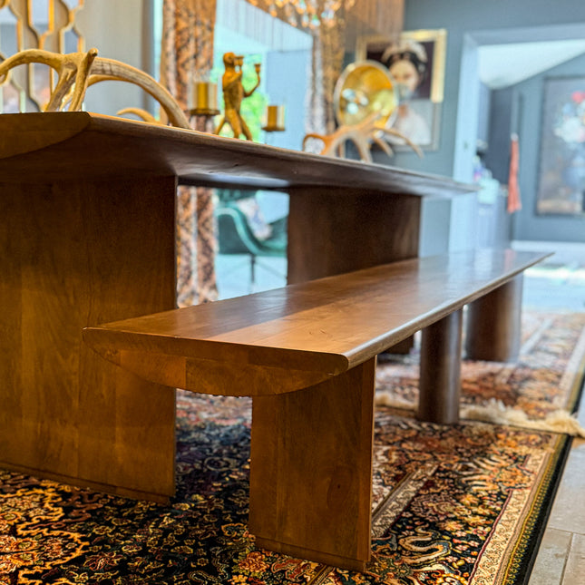 Large Wooden Ranch Dining Bench