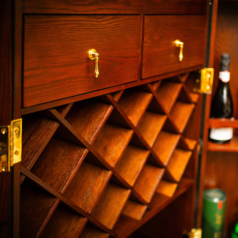 Leather Extra Large Two Door Wine/Bar Cabinet