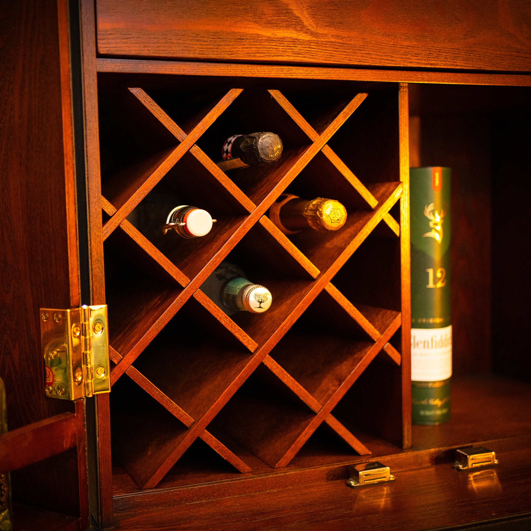 Leather Large Two Door Wine/Bar Cabinet – Vintage Sofa