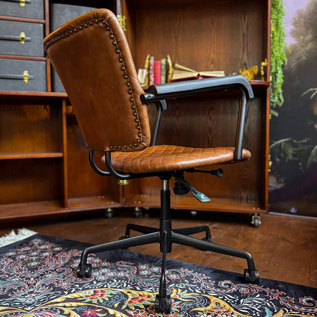 Leather Swivel Chair in Vintage Leather