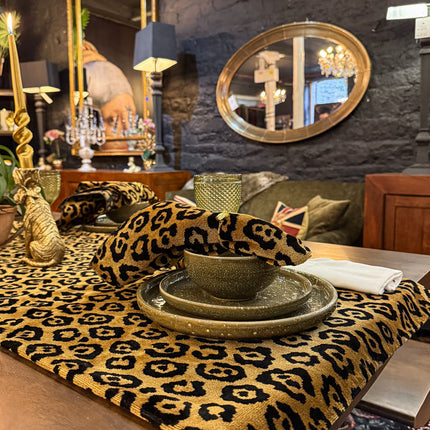 Leopard Gold Table Runner and Napkin Set
