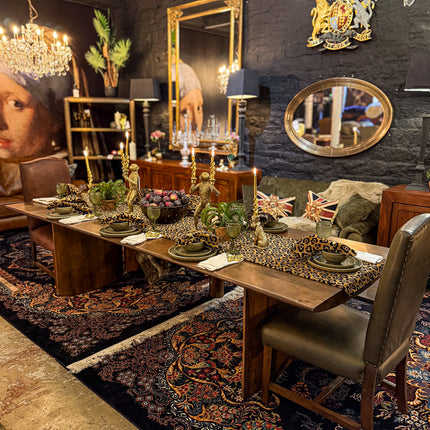 Leopard Gold Table Runner and Napkin Set