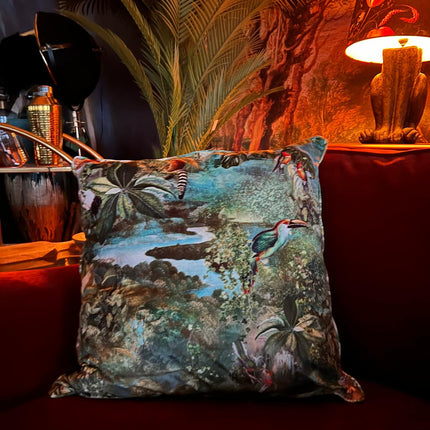 Limited Edition Teal Birds Large Cushion